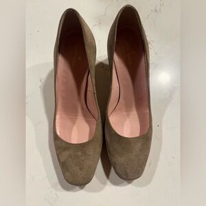 Kate Spade New York Tan Suede Kylah Rounded Block Heel Pumps - Size 6